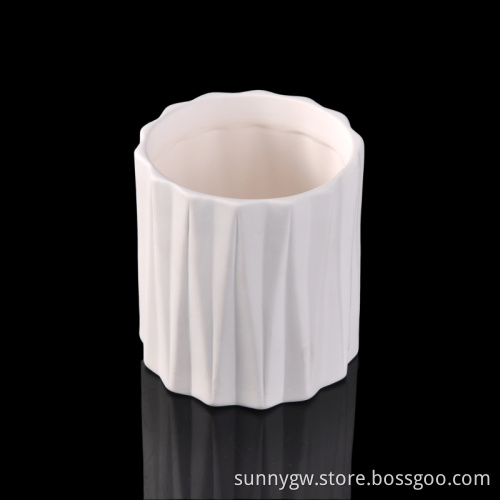 white stripe ceramic candles jars